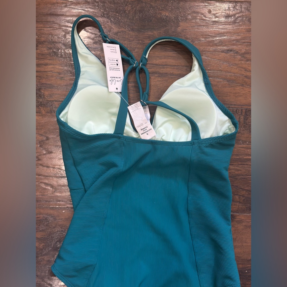 NWT Cupshe Blue One Piece Swimsuit with Streamlined Silhouette - Picture 5 of 7